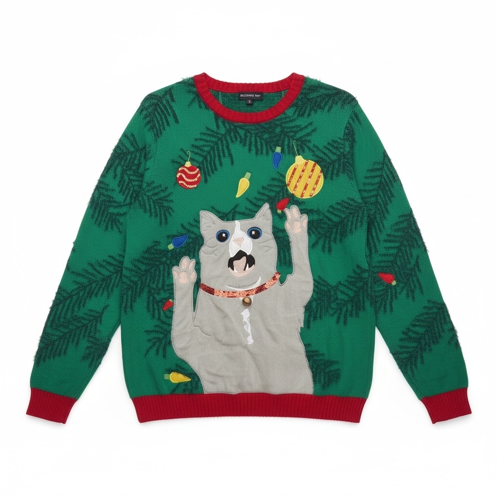 Blizzard Bay “Ugly” sweater, with bell and sequence ornaments, size Small, NWOT